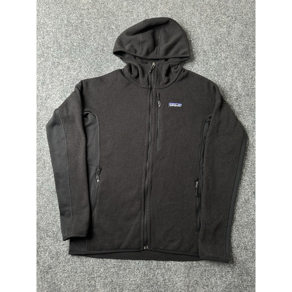Womens Patagonia‎ Full Zip Fleece Hoodie Black, Size M